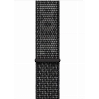 Ремешок  Apple Nike Sport Loop, 45 мм, Black/Summit White, черный/белый