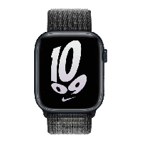 Ремешок  Apple Nike Sport Loop, 45 мм, Black/Summit White, черный/белый