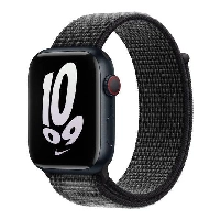 Ремешок  Apple Nike Sport Loop, 45 мм, Black/Summit White, черный/белый