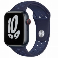 Ремешок  Apple Nike Sport Band, 45 мм, Midnight Navy/Mystic Navy, синий