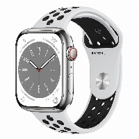 Ремешок  Apple Nike Sport Band, 45 мм, Pure Platinum/Black, белый/черный