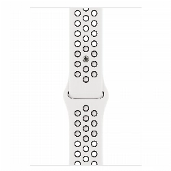 Ремешок  Apple Nike Sport Band, 45 мм, Pure Platinum/Black, белый/черный
