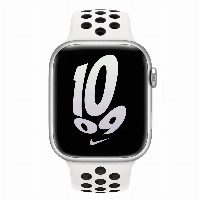 Ремешок  Apple Nike Sport Band, 45 мм, Pure Platinum/Black, белый/черный