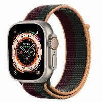 Ремешок  Apple Sport Loop, 45 мм, Dark Cherry/Forest Green, красный/зеленый