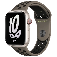 Ремешок  Apple Nike Sport Band, 45 мм, Olive Grey/Black, оливковый/черный