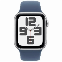 Умные часы Apple Watch Series SE Gen 2 44 мм Aluminium Case, Silver/Denim Sport Band, серебристый/деним - M/L