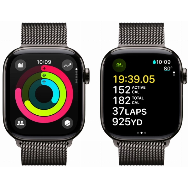 Умные часы Apple Watch Series 10 46 мм, S/M 130-180 мм, Titanium Case Cellular, Milanese Loop, Slate 