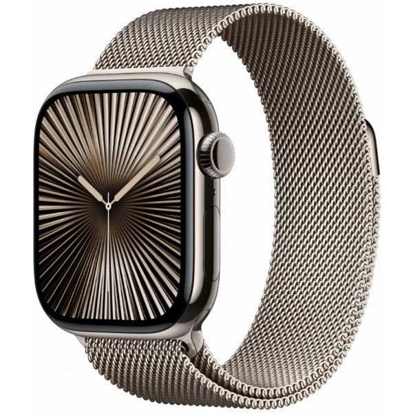 Умные часы Apple Watch Series 10 46 мм, M/L 140-245 мм, Titanium Case Cellular, Milanese Loop, Natural