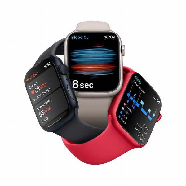 Умные часы Apple Watch Series 8 41 мм, S/M 130-180 мм, Aluminium Case with Sport Band, Silver