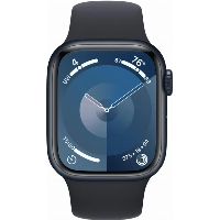 Умные часы Apple Watch Series 9 41 мм, S/M 130-180 мм, Aluminium Case with Sport Band, Midnight