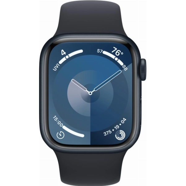 Умные часы Apple Watch Series 9 41 мм, S/M 130-180 мм, Aluminium Case with Sport Band, Midnight