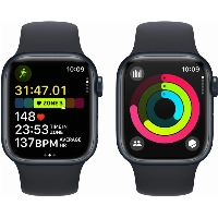 Умные часы Apple Watch Series 9 41 мм, S/M 130-180 мм, Aluminium Case with Sport Band, Midnight
