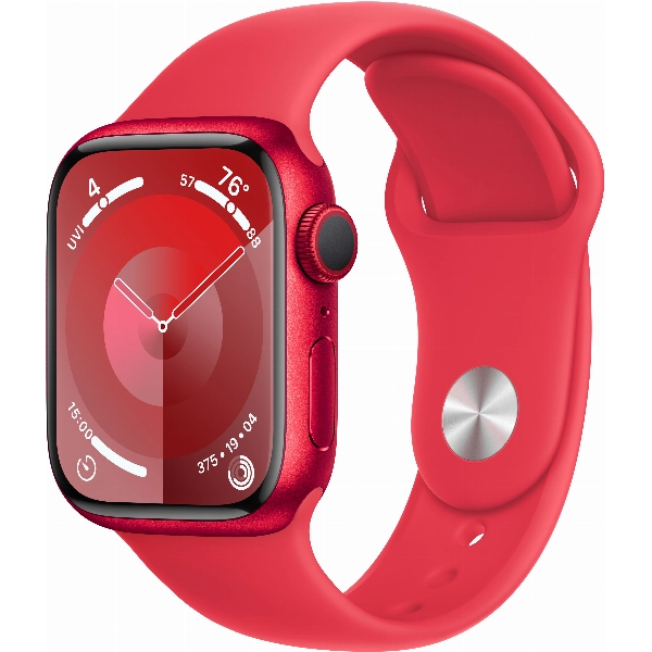 Умные часы Apple Watch Series 9 41 мм, S/M 130-180 мм, Aluminium Case with Sport Band, Red