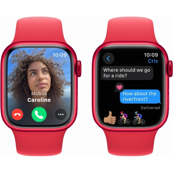 Умные часы Apple Watch Series 9 41 мм, S/M 130-180 мм, Aluminium Case with Sport Band, Red