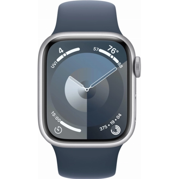 Умные часы Apple Watch Series 9 45 мм, M/L 160-210 мм, Aluminium Case with Sport Band, Silver