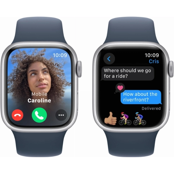 Умные часы Apple Watch Series 9 45 мм, M/L 160-210 мм, Aluminium Case with Sport Band, Silver