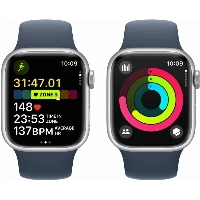 Умные часы Apple Watch Series 9 45 мм, M/L 160-210 мм, Aluminium Case with Sport Band, Silver