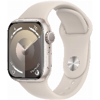 Умные часы Apple Watch Series 9 45 мм, M/L 160-210 мм, Aluminium Case with Sport Band, Starlight