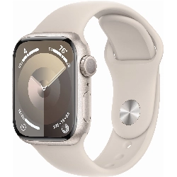 Умные часы Apple Watch Series 9 41 мм, S/M 130-180 мм, Aluminium Case with Sport Band, Starlight