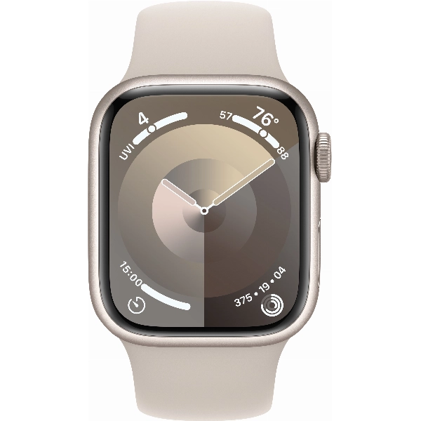 Умные часы Apple Watch Series 9 45 мм, M/L 160-210 мм, Aluminium Case with Sport Band, Starlight