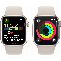 Умные часы Apple Watch Series 9 45 мм, M/L 160-210 мм, Aluminium Case with Sport Band, Starlight